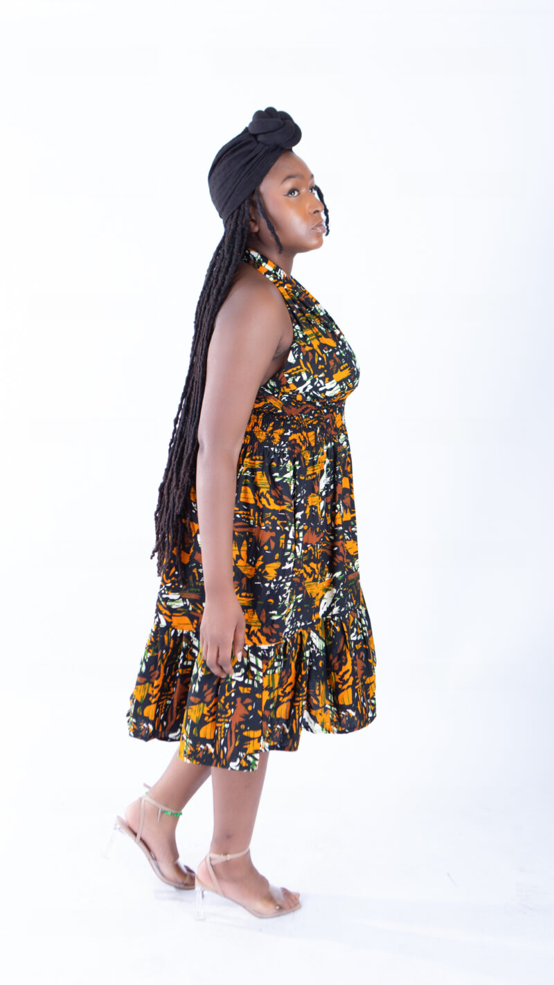 Sweetie Camo Ankara Print African Swing Dress