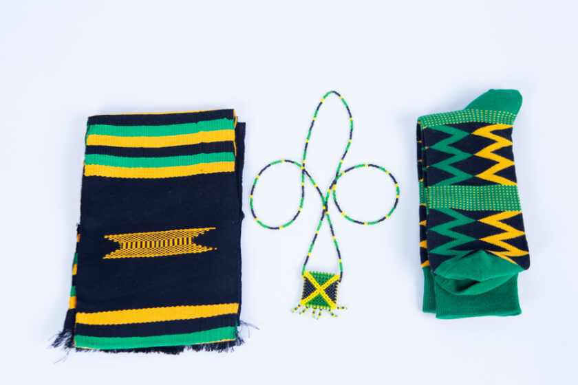 Jamaica Theme Tie, Sock & Beads Gift Set for Him