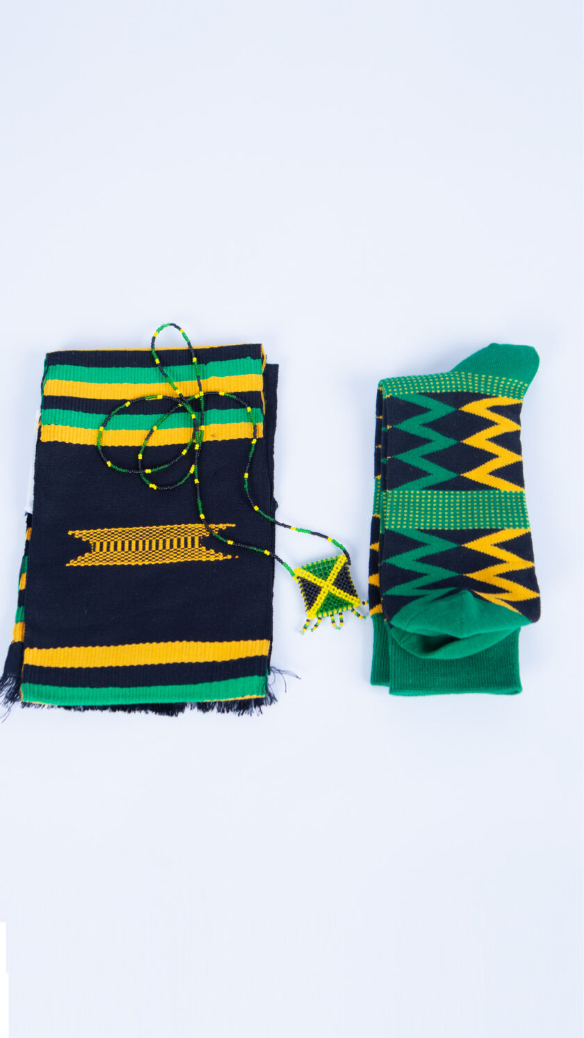 Jamaica Theme Tie, Sock & Beads Gift Set for Him