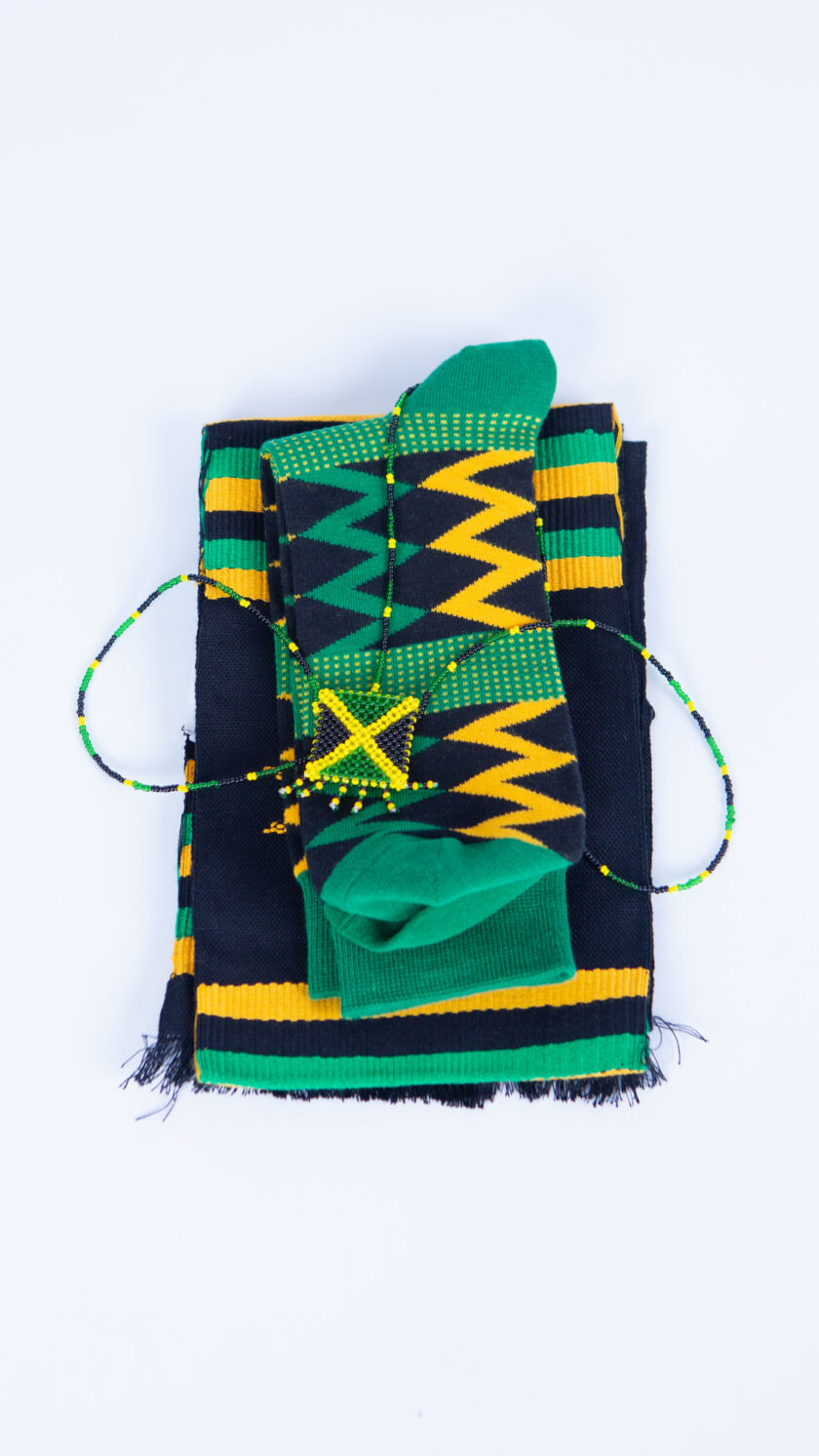 Jamaica Theme Tie, Sock & Beads Gift Set for Him