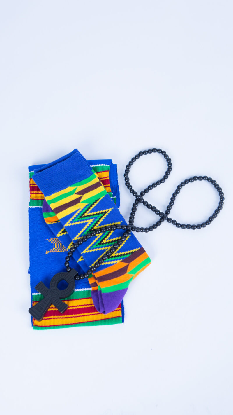 Blue Prints Gift Set for Men with Wood Ankh Necklace