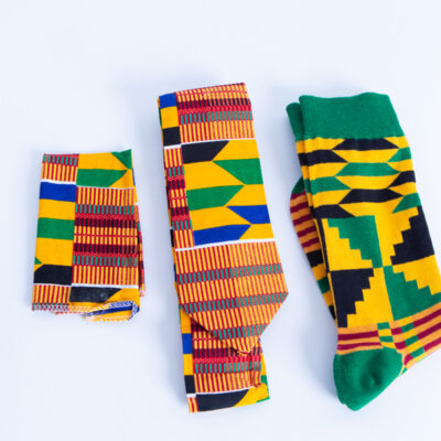 Kente Pattern Men Gift Set with Tie and Socks