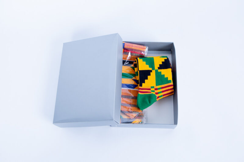 Kente Pattern Men Gift Set with Tie and Socks