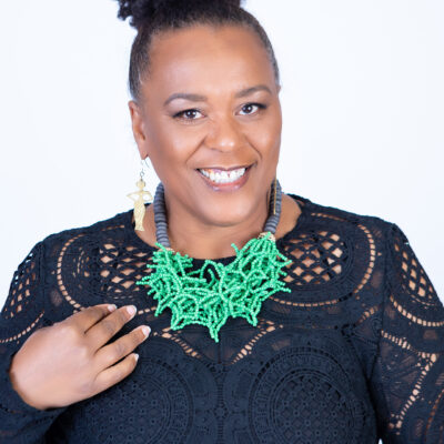 Funke Grey Stone and Bright Green Beaded Necklace Set
