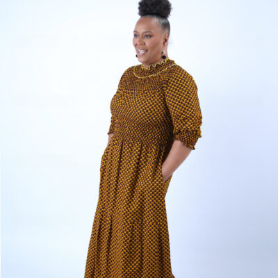 Denise Gorgeous Mustard Halter Long Sleeve Stunning Maxi