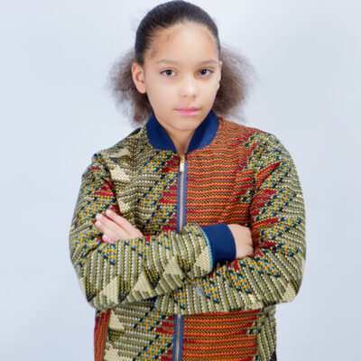 Kids Unisex Abeba African Print Bomber Jacket