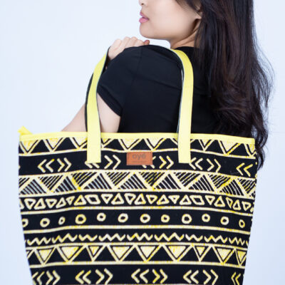 Oye Yellow and Black African Print Shoulder Bag