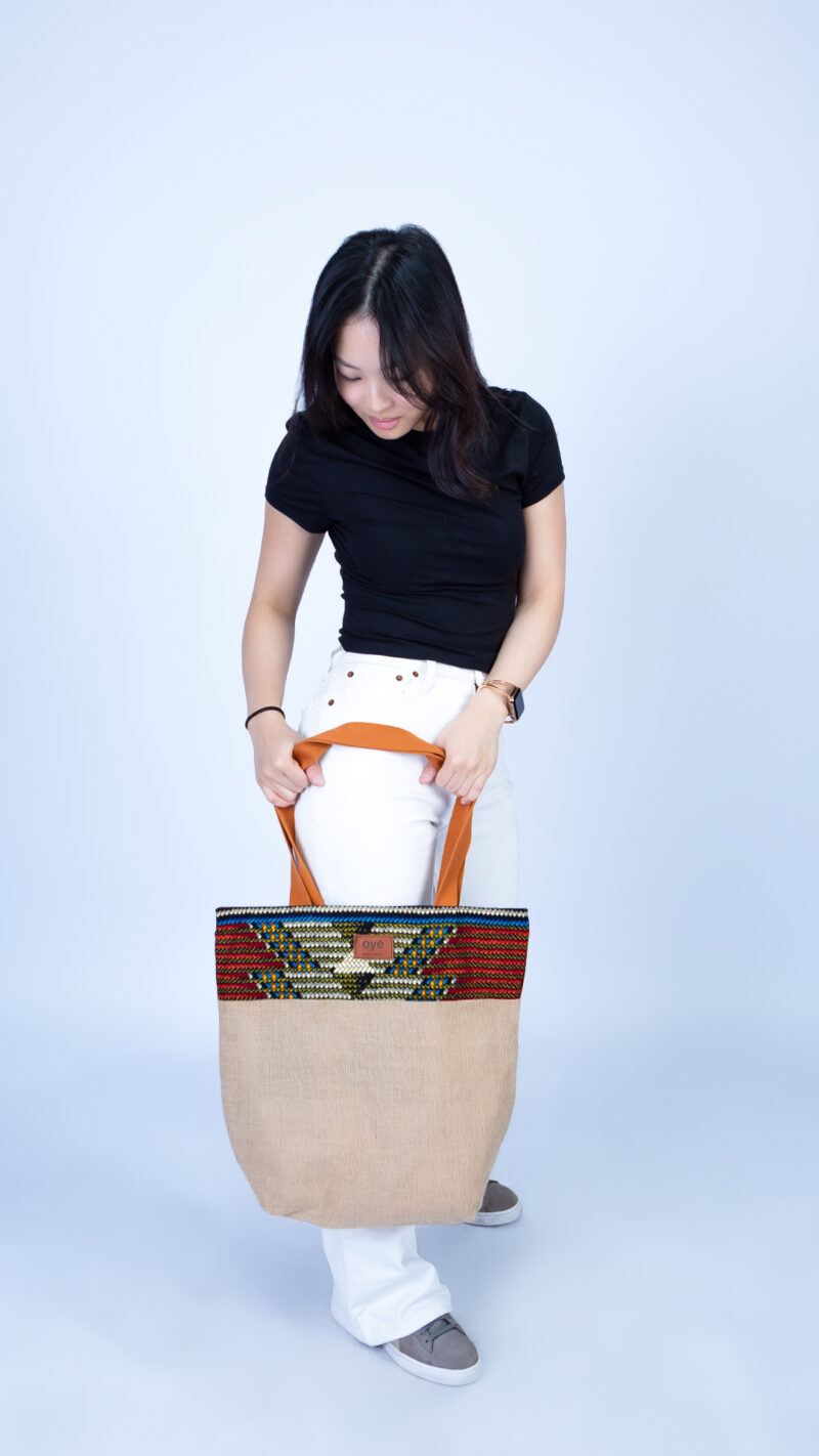 Oye Brown Hues Ankara Print Rim Shoulder Bag