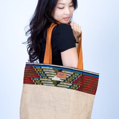 Oye Brown Hues Ankara Print Rim Shoulder Bag