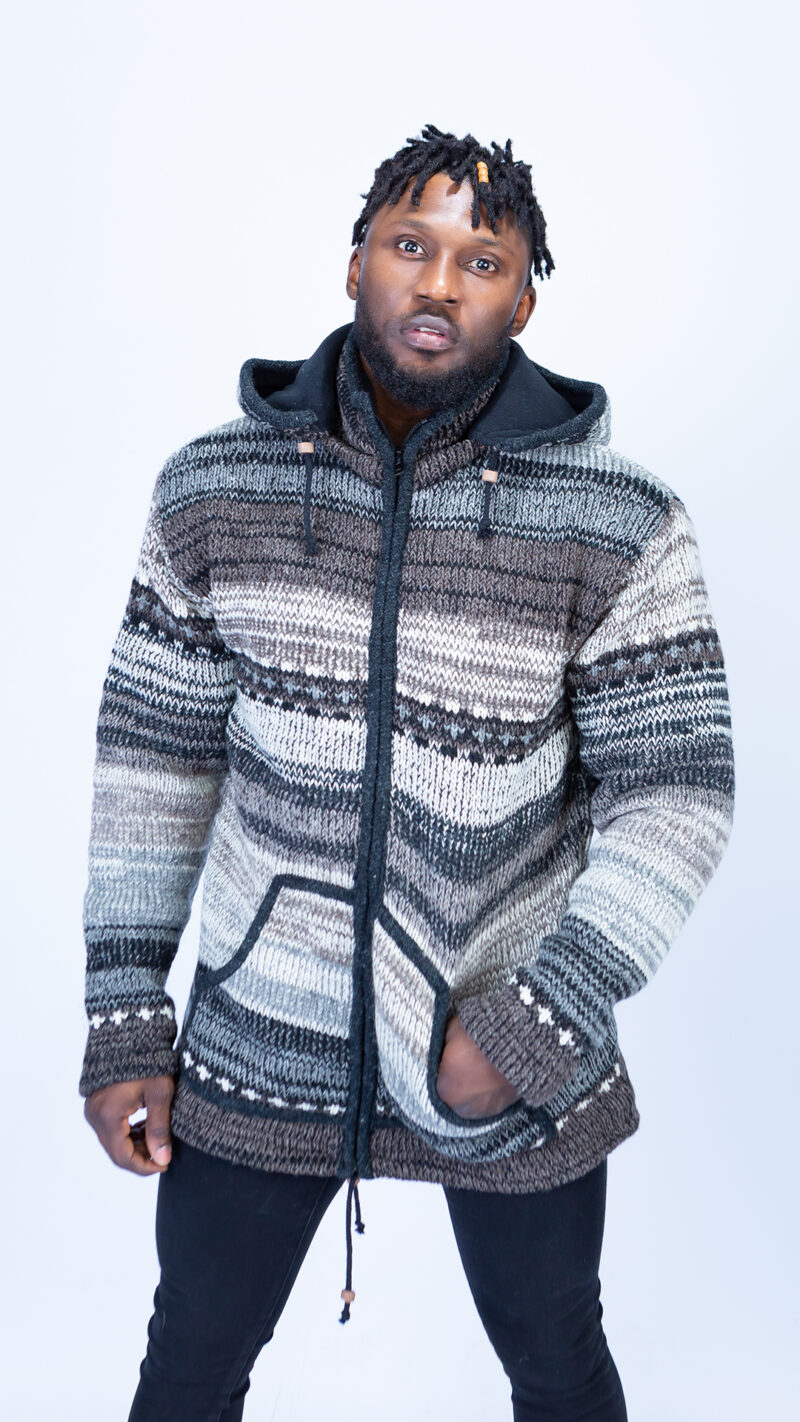 Grey Hues Quality Handmade Woolen Hoodie Jumper