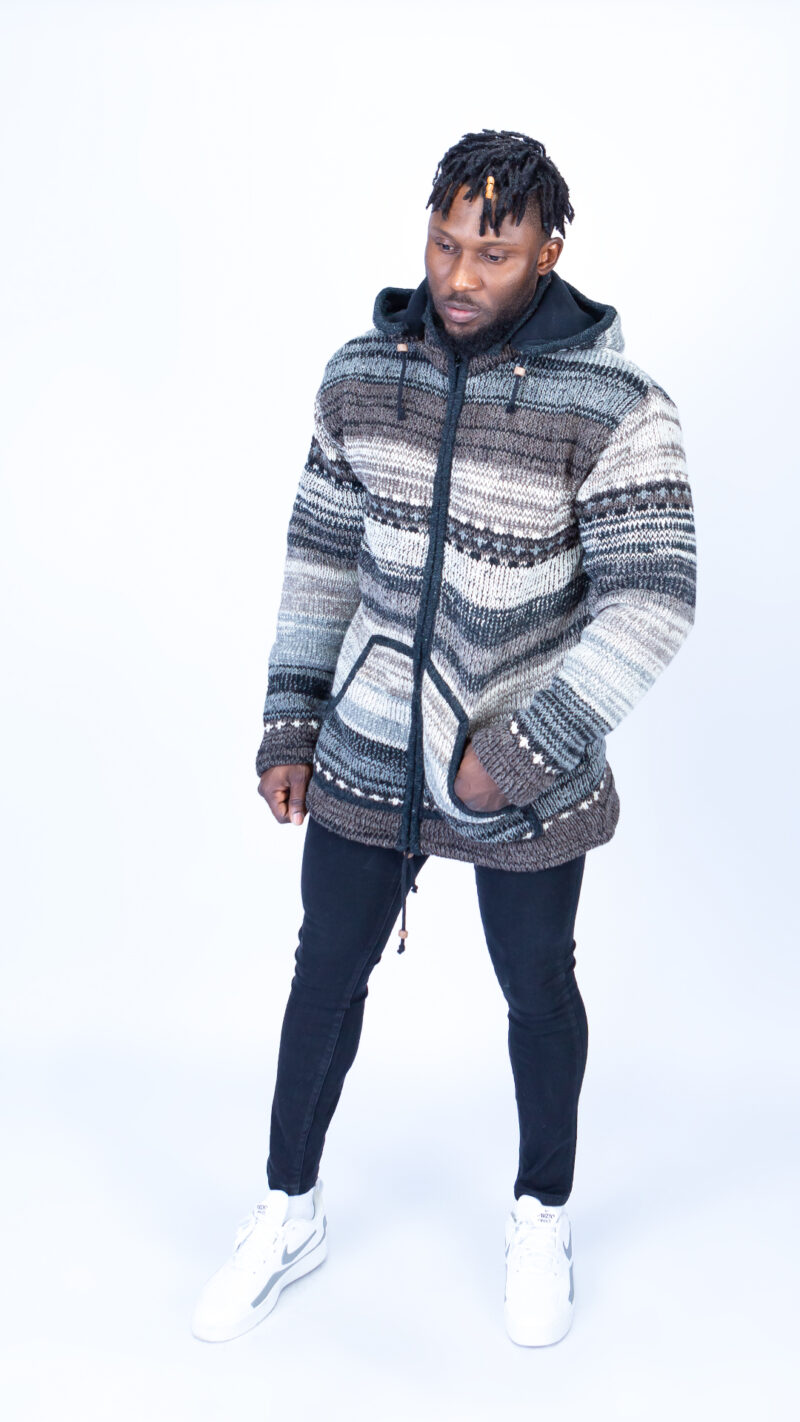 Grey Hues Quality Handmade Woolen Hoodie Jumper
