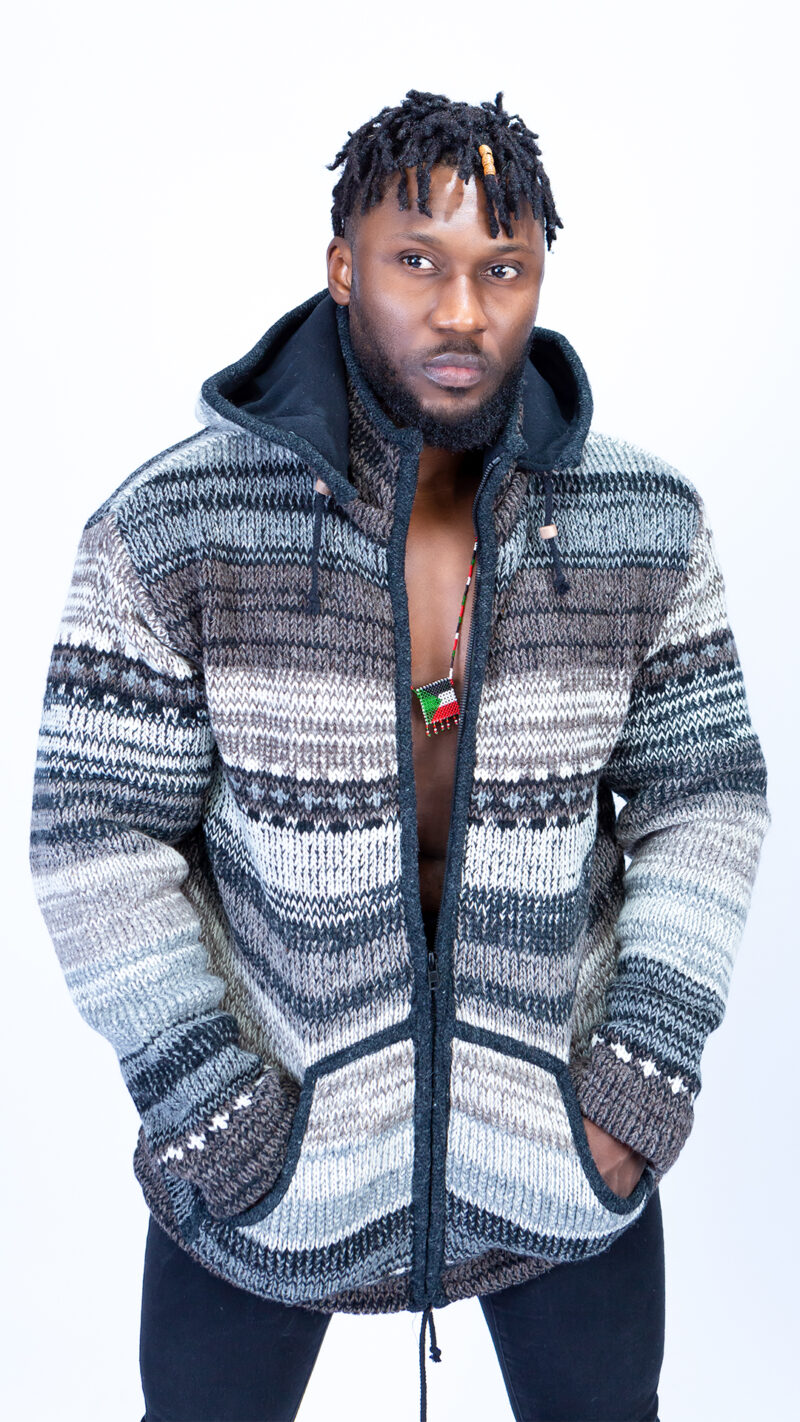 Grey Hues Quality Handmade Woolen Hoodie Jumper