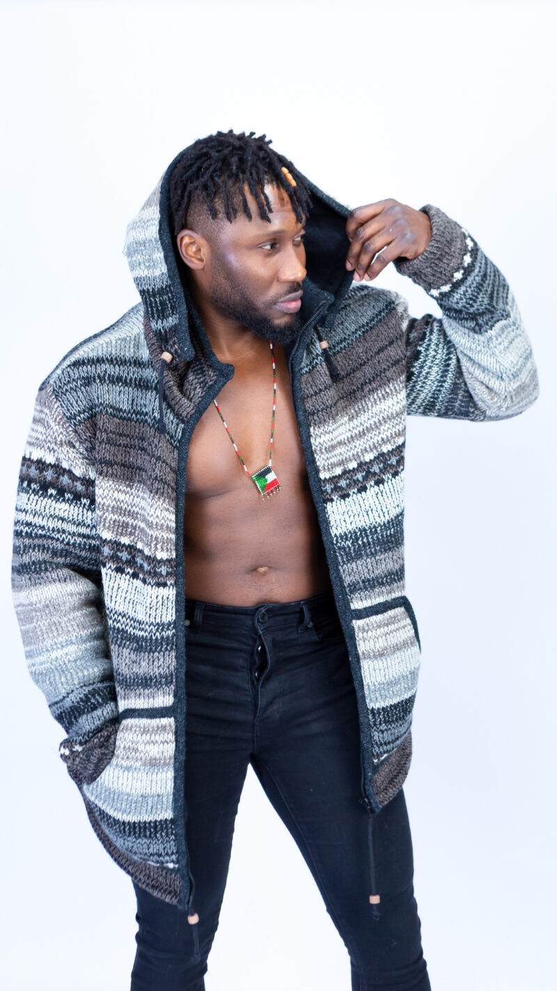 Grey Hues Quality Handmade Woolen Hoodie Jumper