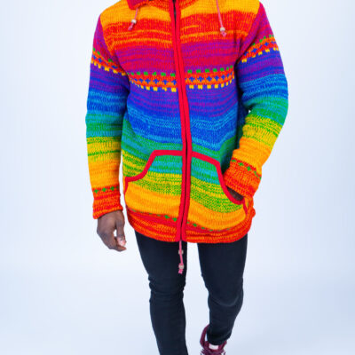 Rainbow Quality Handmade Woolen Hoodie Jumper