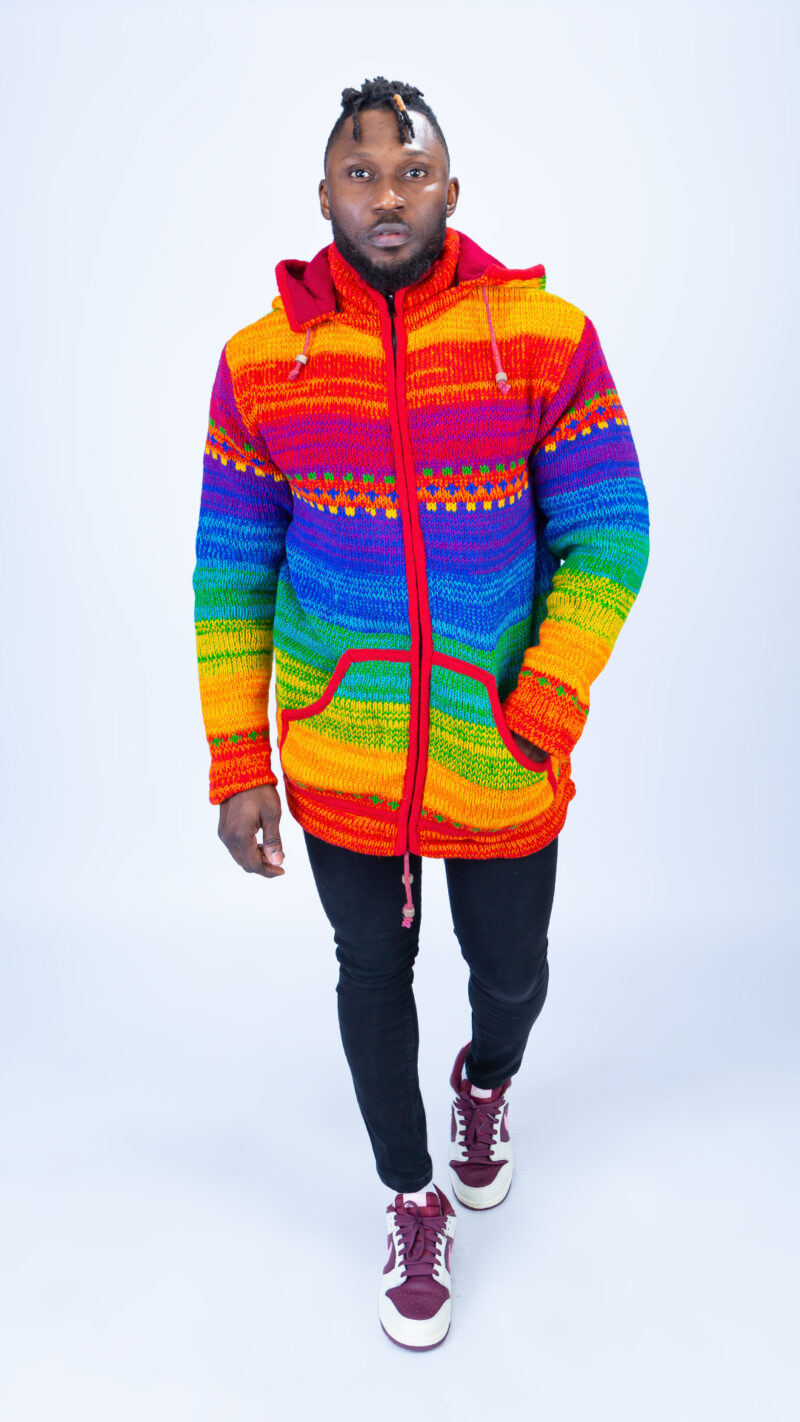 Rainbow Quality Handmade Woolen Hoodie Jumper