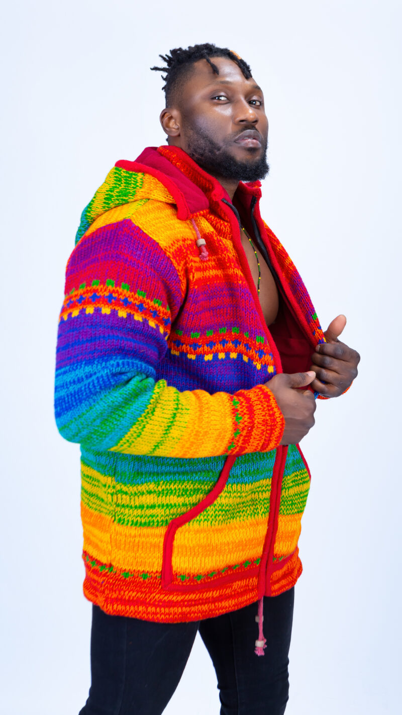 Rainbow Quality Handmade Woolen Hoodie Jumper