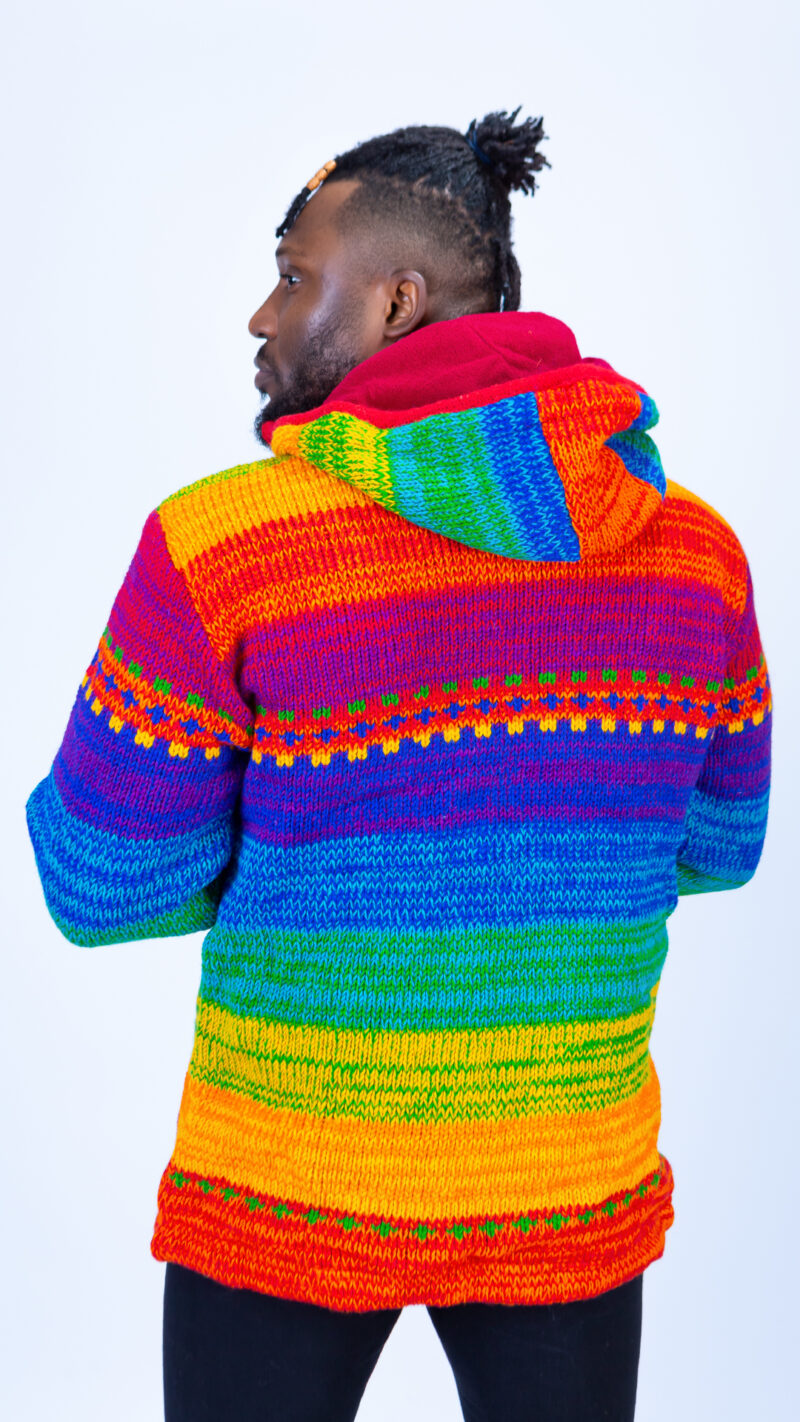 Rainbow Quality Handmade Woolen Hoodie Jumper