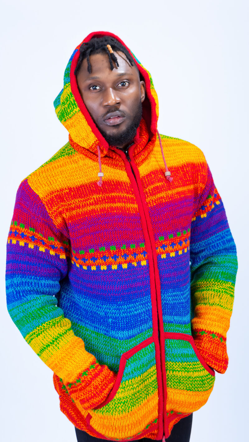 Rainbow Quality Handmade Woolen Hoodie Jumper