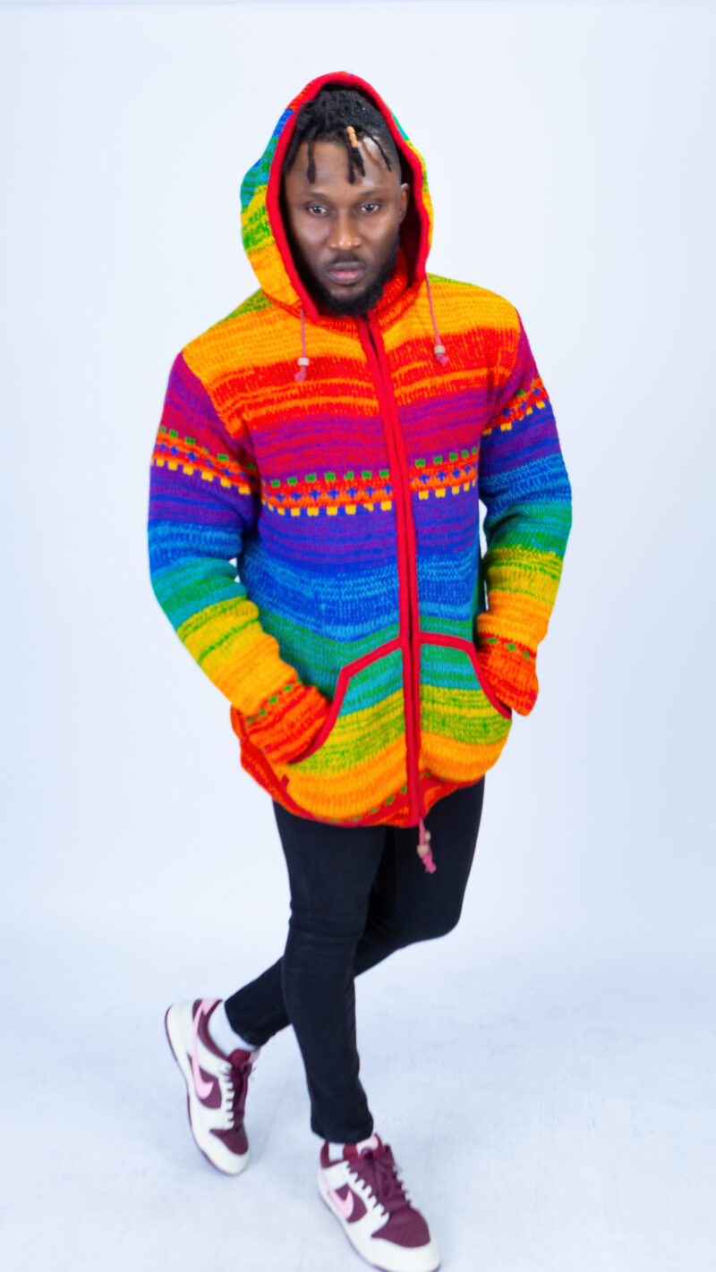 Rainbow Quality Handmade Woolen Hoodie Jumper