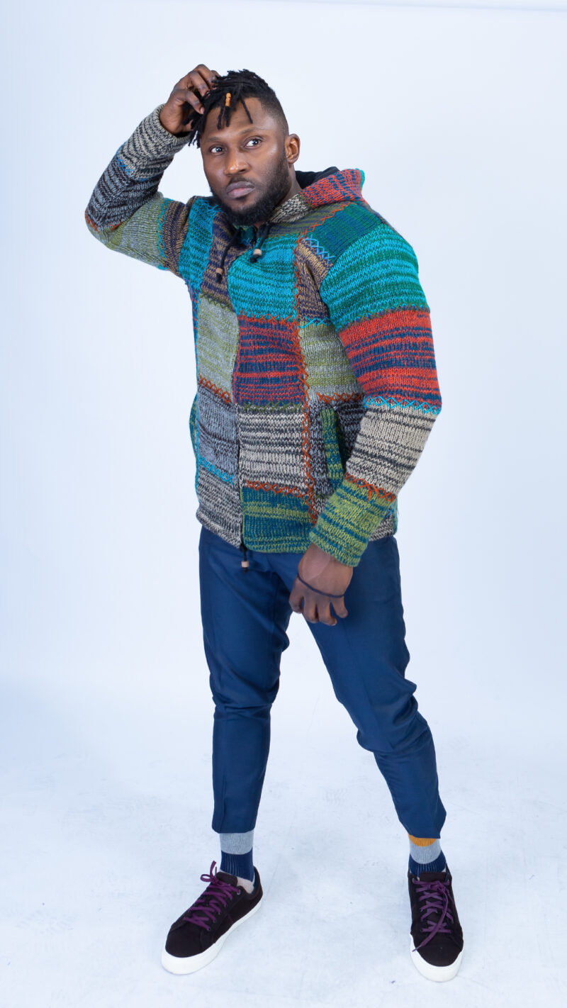 Blue Hues Quality Handmade Woolen Hoodie Jumper