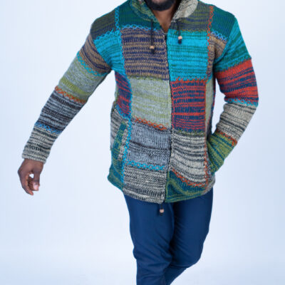 Blue Hues Quality Handmade Woolen Hoodie Jumper