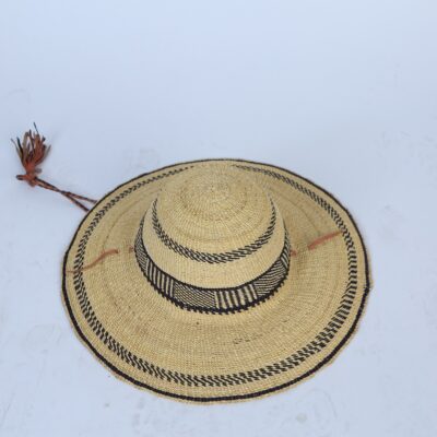 Sun Hat Handmade Exquisitely in Ghana with Black Details