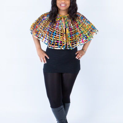 Alex Woven Rainbow African Ankara Print Cape
