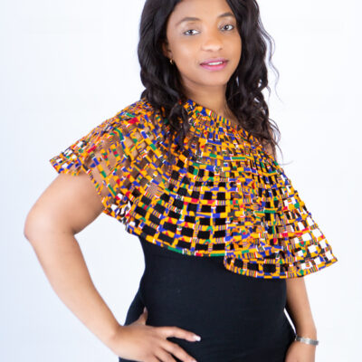 Alex Woven Mixed African Ankara Print Cape