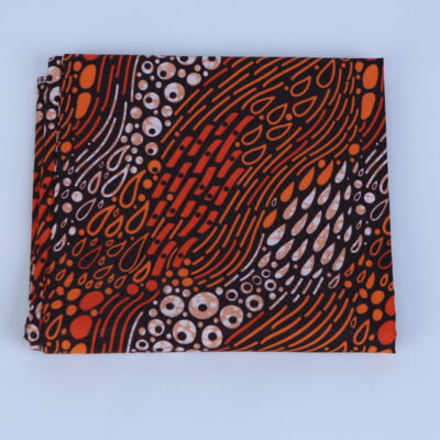African Beautiful Orange Hues Squiggly 6-yard Fabric