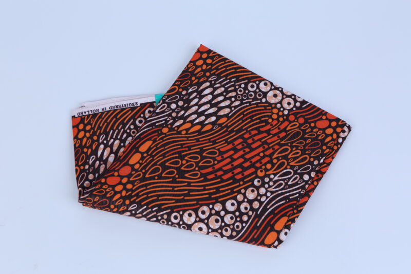 African Beautiful Orange Hues Squiggly 6-yard Fabric