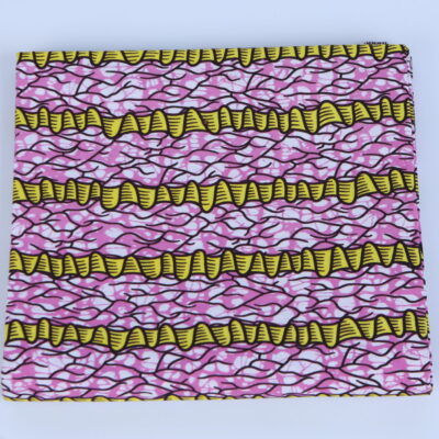 African Pink and Yellow Ankara Pattern 6-yard Fabric