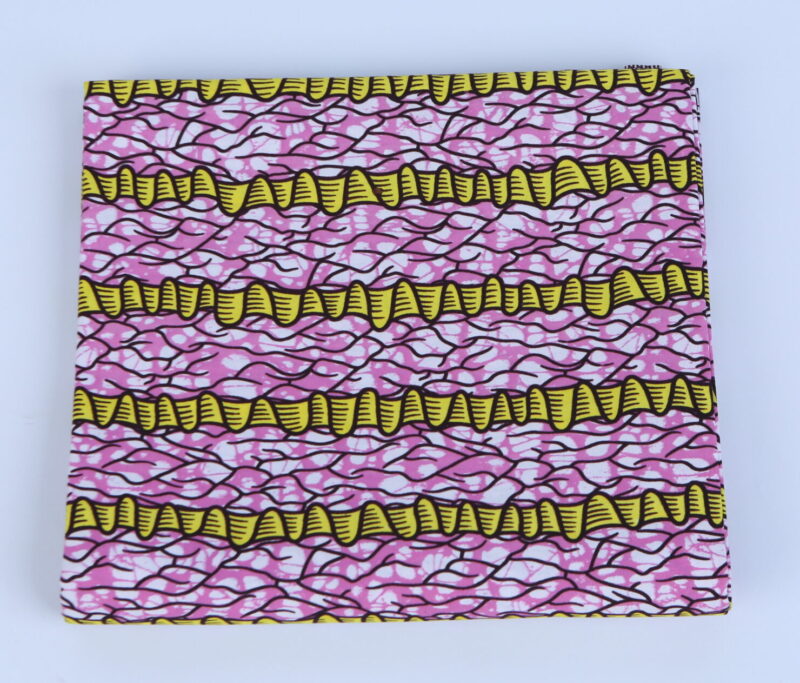 African Pink and Yellow Ankara Pattern 6-yard Fabric