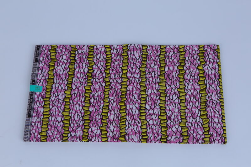 African Pink and Yellow Ankara Pattern 6-yard Fabric