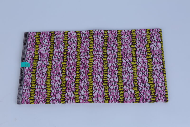 African Pink and Yellow Ankara Pattern 6-yard Fabric