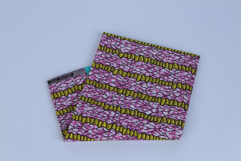 African Pink and Yellow Ankara Pattern 6-yard Fabric