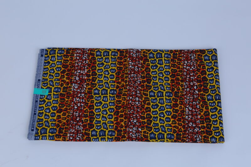 Africa Red, blue & Yellow Ankara Pattern 6-yard Fabric