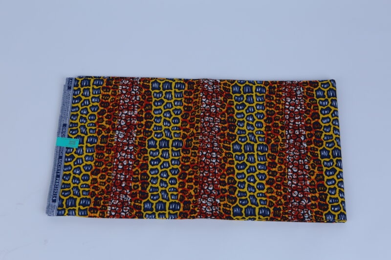 Africa Red, blue & Yellow Ankara Pattern 6-yard Fabric