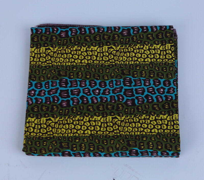 Africa Green, blue & Yellow Ankara Pattern 6-yard Fabric