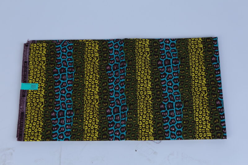 Africa Green, blue & Yellow Ankara Pattern 6-yard Fabric