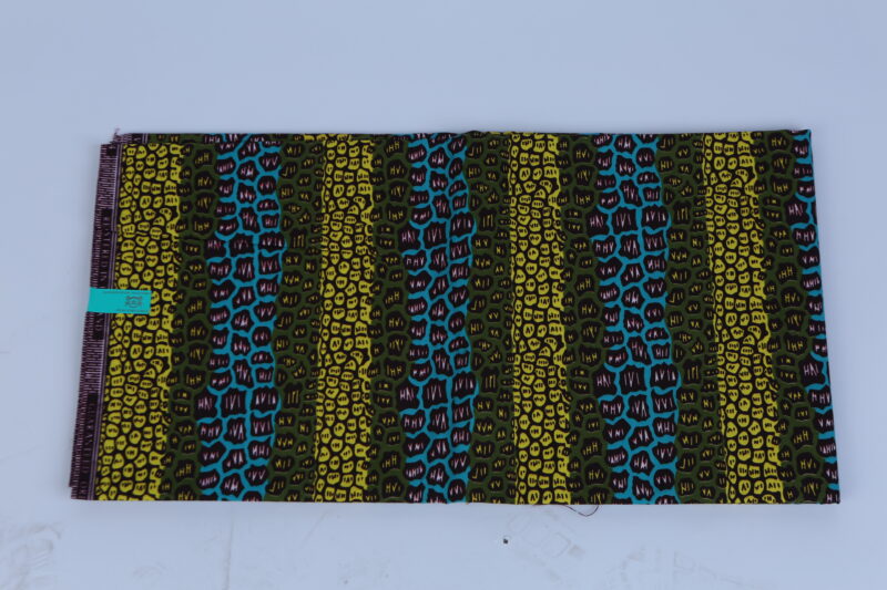 Africa Green, blue & Yellow Ankara Pattern 6-yard Fabric