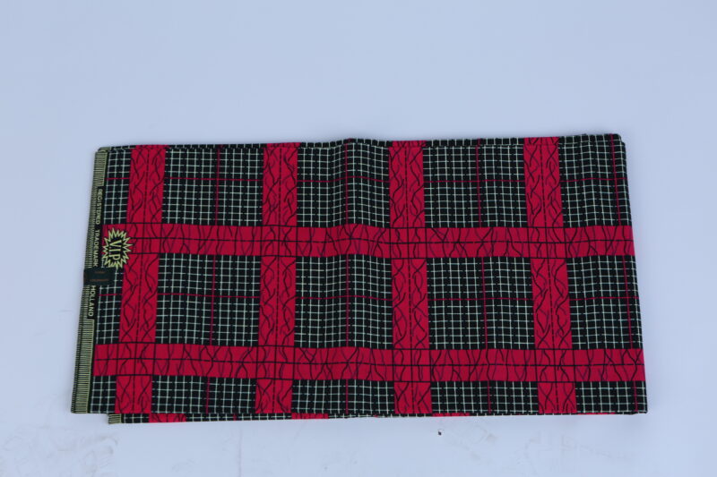 Africa Pink Square Ankara Pattern 6-yard Fabric