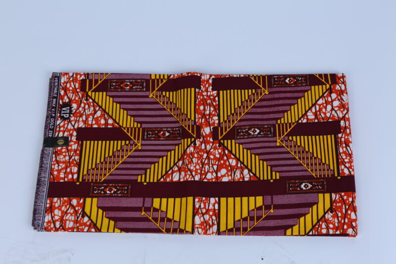 Africa Red, Purple & Yellow Ankara Pattern 6-yard Fabric