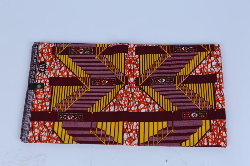 Africa Red, Purple & Yellow Ankara Pattern 6-yard Fabric