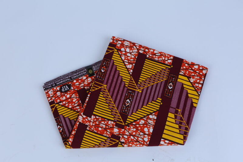 Africa Red, Purple & Yellow Ankara Pattern 6-yard Fabric