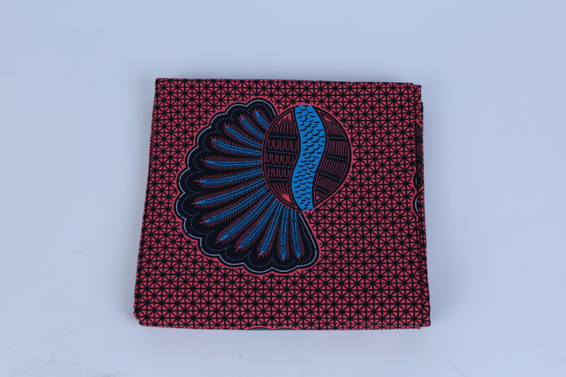 Africa Pink and Blue Ankara Pattern 6-yard Fabric