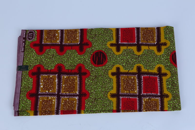 African Beautiful Light Green Patterned 6-yard Fabric