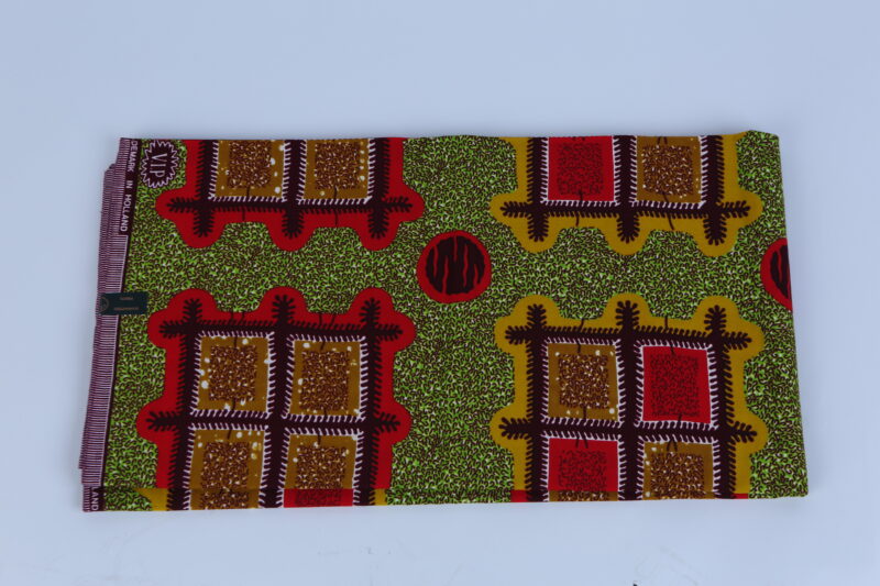 African Beautiful Light Green Patterned 6-yard Fabric
