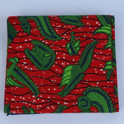 Africa Red and Bird Ankara Pattern 6-yard Fabric