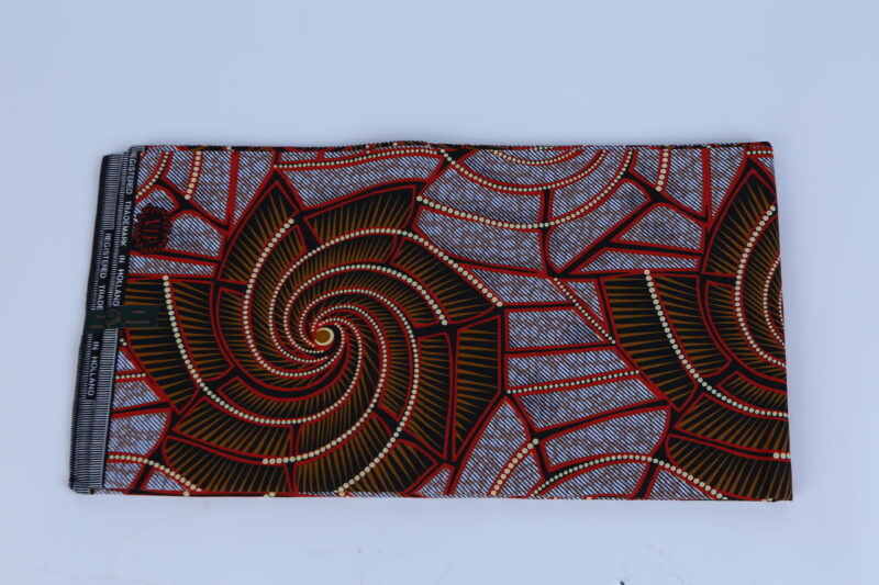 African Beautiful Ankara Spiral Pattern 6-yard Fabric