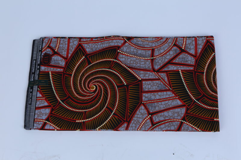 African Beautiful Ankara Spiral Pattern 6-yard Fabric